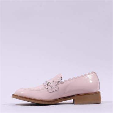 Marco Moreo Maura Frill Slip On Loafer - Pink Patent